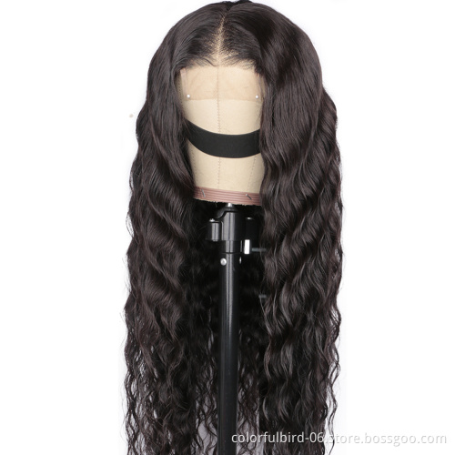 30 Inch Malaysian Loose Deep Wave Wig 5*5 Hd Lace Closure Wig Transparent  lace Frontal Wigs For Women Human Hair